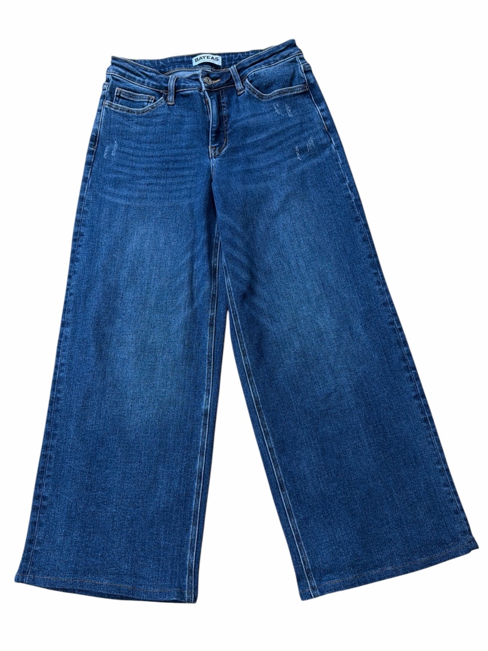 BAYEAS Authentic Style Mid-Rise Wide-Leg Denim Jeans